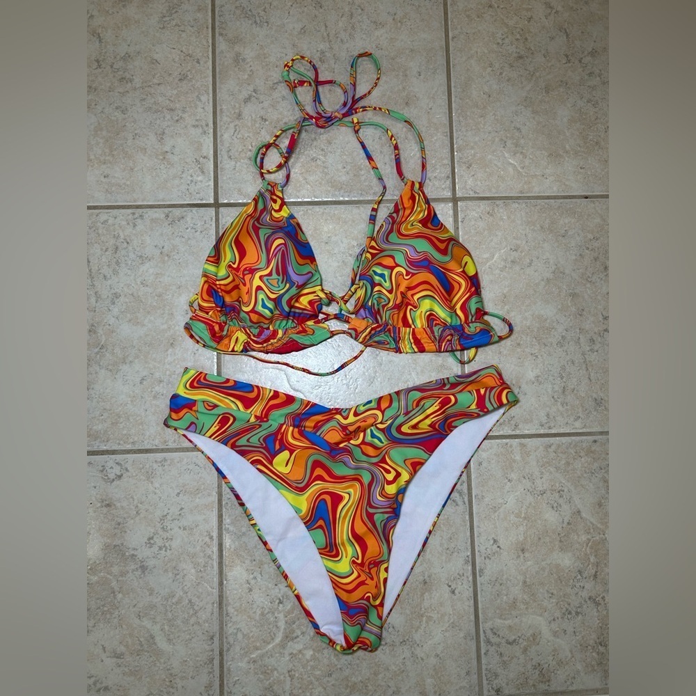 Multicolored bikini set